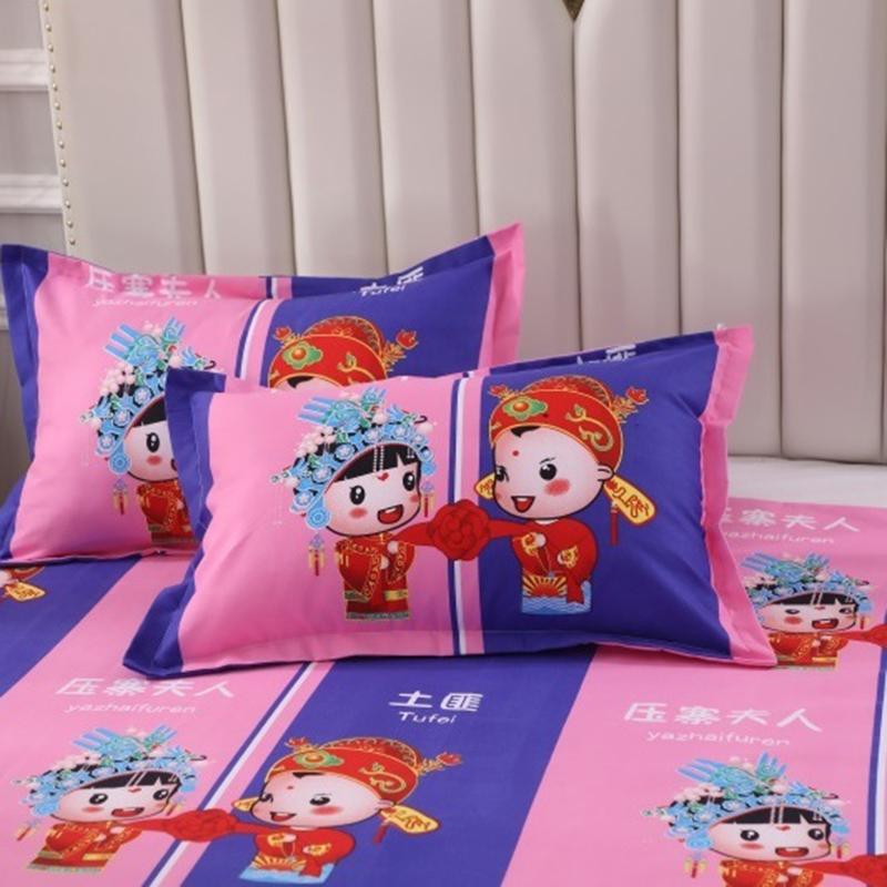 Two-pack Pillowcases for Couples Bedroom Pillowcases Thickened Brushed Cartoon Pillowcases Skin-friendly Soft Pillowcases
