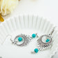 Fashion Vintage Ethnic Style Openwork Turquoise Water Drop Earrings Bohemian Tassel Earrings Jewelry