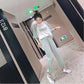 Cute Casual Sportswear Suit Female Summer Two-piece Suit Loose Cool Round Neck Short-sleeved T-shirt + Loose Sports Pants Fabric Light and Breathable