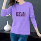 DREAM Print Pullover Spring Long-sleeved T-shirt Women Boutique Bottoming Shirt Casual Loose Shirt