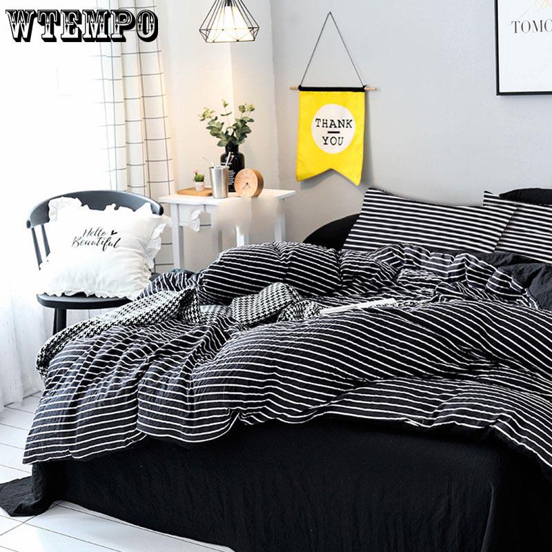 Quilt Cover Bedclothe Simple Stripe Bed Sheet Comfortable Quilt Cover Duvet Cover Pillow Case