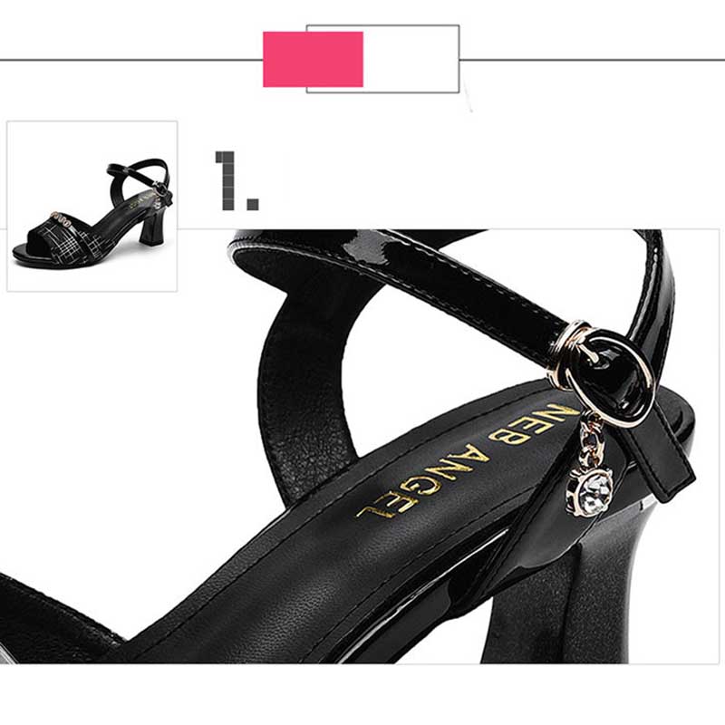 Women's Thick Heel Sandals Summer Fashion All Match Fish Mouth High Heels