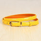 Ladies Belt PU Cowhide Candy Color Thin Belt Casual Jeans Decoration Single Head Buckle