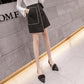 Women Sexy Split Fork A-line Hip Skirt Short Skirt Knee-length Zipper Elastic Waist Club Casual Home Office