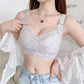 Female Hollow Lace Ruffled Light, Comfortable and Breathable Large Size Top Support Gathering Thin Section No Steel Ring No Trace Sexy Adjustable Bra