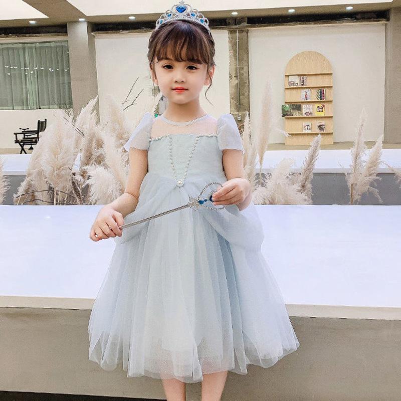 Girls Net Yarn Dress Banquet Evening Dress Children's Birthday Party Western Style Fairy Princess Dress Girl