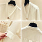 White Shirt Temperament Was Thin V-neck Long-sleeved Loose Solid Color Shirt Female Super Fairy Blouse Work Clothes Suit with Shirt