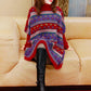 Autumn Winter Large Size Loose Pullover Sweater  Women Butterfly Print Sweater  Turtleneck  Pullover Long Sleeve Batwing Sweater Knitted Coat