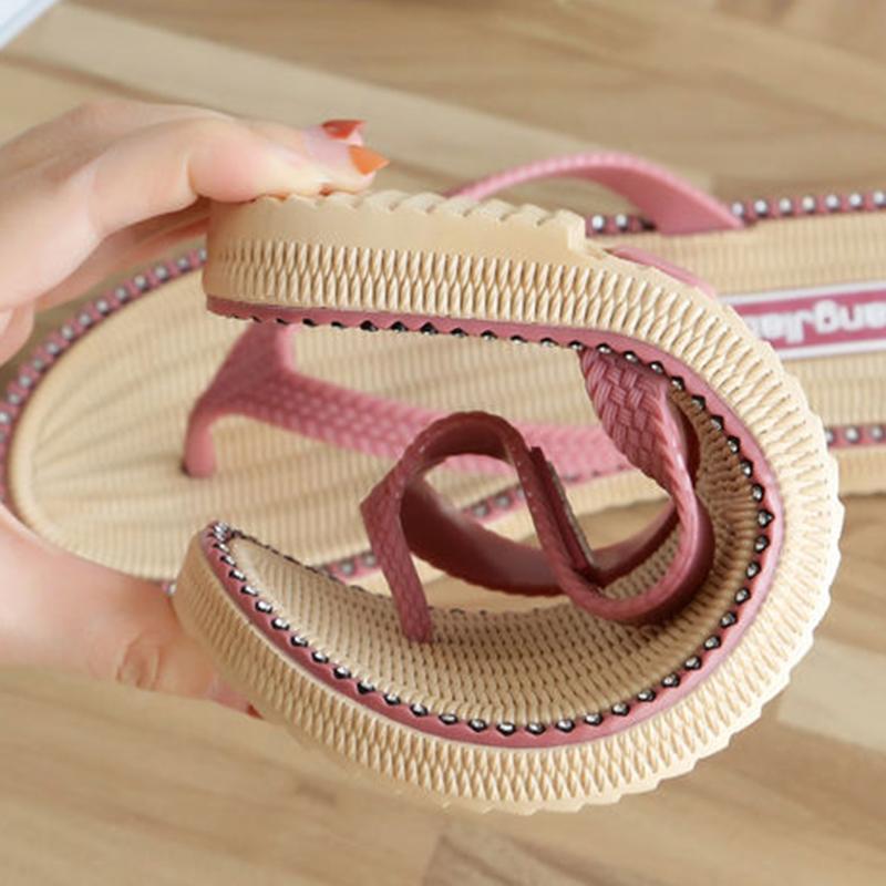 Slippers Women's Outer Wear Sandals Flip Flops Summer Casual Fashion Flat Feet Flat Heels Non-slip One Size Smaller