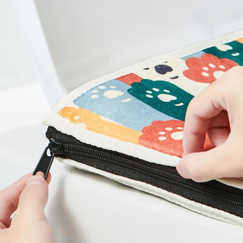 Toilet Seat Covers Toilet Seat Cushion Lavatory Cover Mat Washable Cat Bear Cartoon Cute Bathroom Toilet Seat Cover with Handle Winter Thick Warm