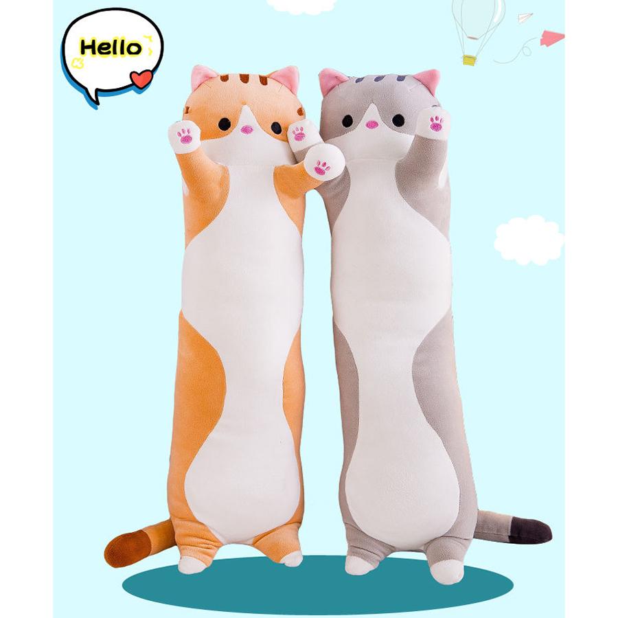 Cute Girl Sleeping Pillow Long Cat Plush Pillow
