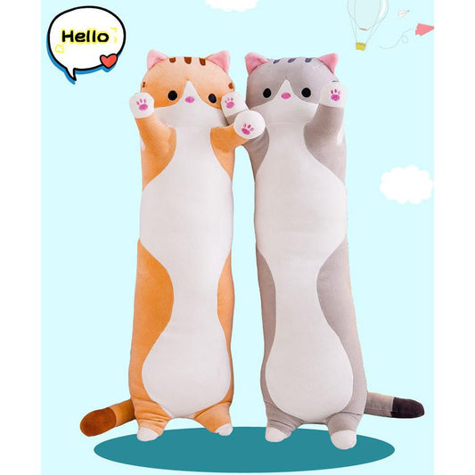 Cute Girl Sleeping Pillow Long Cat Plush Pillow
