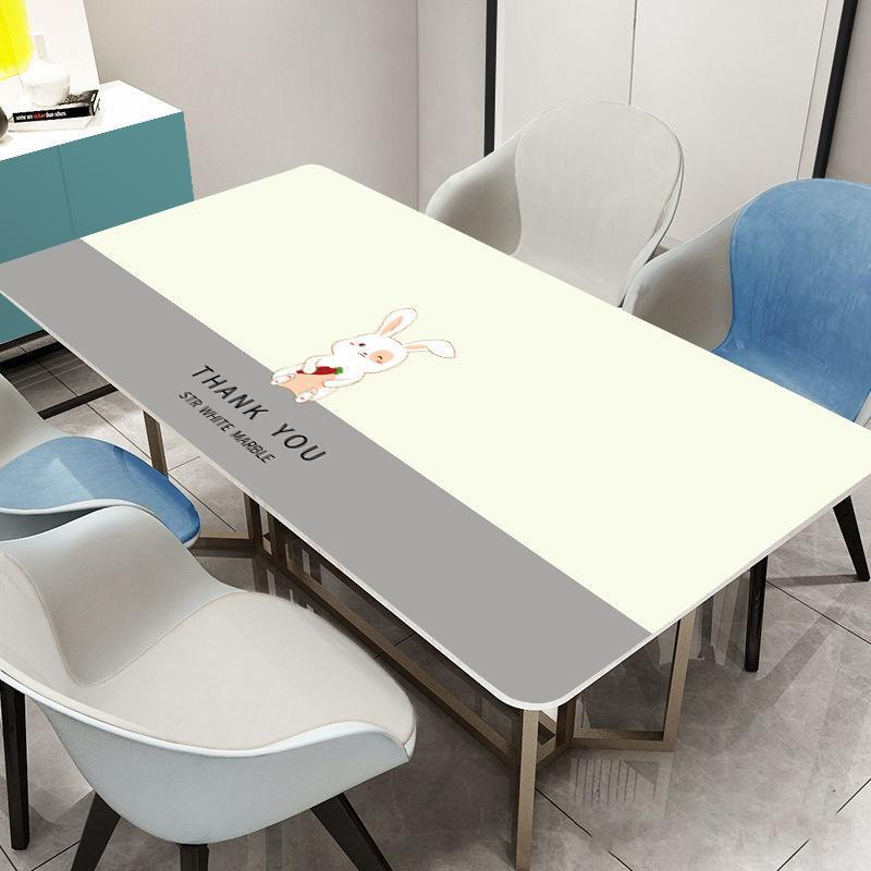 Tablecloth Soft Glass PVC Printed Tablecloth Waterproof and Anti-scald and Oil-proof Plastic Table Mat Coffee Table Crystal Plate Desktop High-end