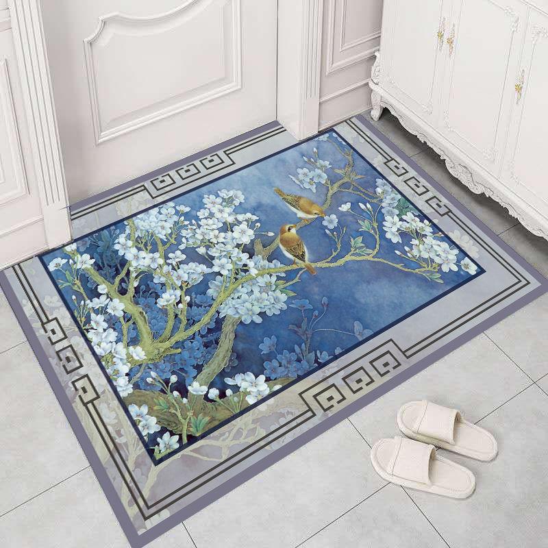 European Style Retro Floor Mats Entrance Door Entrance Living Room Dining Kitchen Non-slip Absorbent Floor Mats Custom Carpet