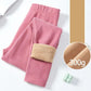 Women's Warm Pants Plus Velvet Thickening Ladies Long Trousers One-piece Lamb Velvet High Waist Inner and Outer Leggings
