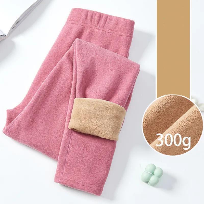 Women's Warm Pants Plus Velvet Thickening Ladies Long Trousers One-piece Lamb Velvet High Waist Inner and Outer Leggings