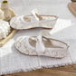 Cotton and Linen Embroidered Beanie Shoes Literary and All-match Single Shoes Sweet Bow Sandals Women's Comfortable Loafers