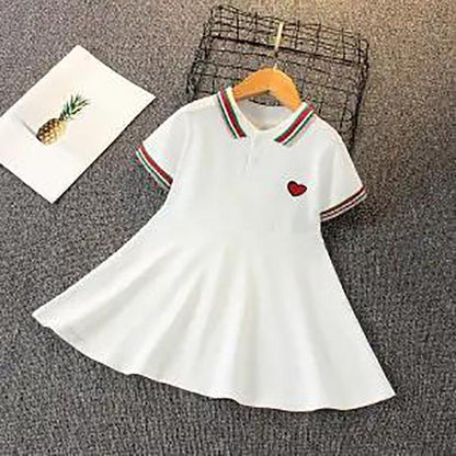 Summer Baby Girls Casual Clothes Dress Cherry Print Short Sleeve Dress Kids Toddler Pageant Dresses