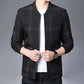 Men's Spring and Autumn Stand Collar Thin Coat Plaid Casual Slim Jacket Middle-aged High Quality Baseball Uniform Jacket