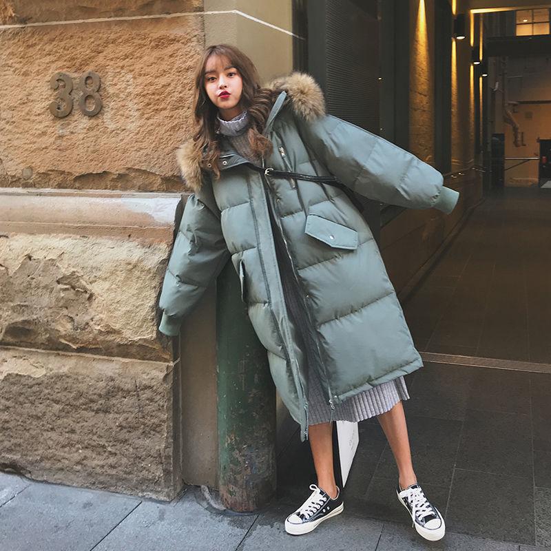 Winter Sisters Wear Student Down Padded Jacket Women Korean Mid-length Thick Fur Collar Padded Jacket