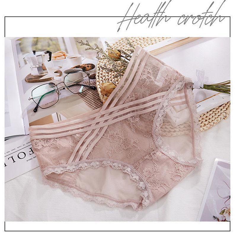 3PCS Women's Low Waist Lace Panties Pure Cotton Crotch Seamless Breathable Pregnant Women Low Waist Comfortable Triangle Ladies Sexy Shorts