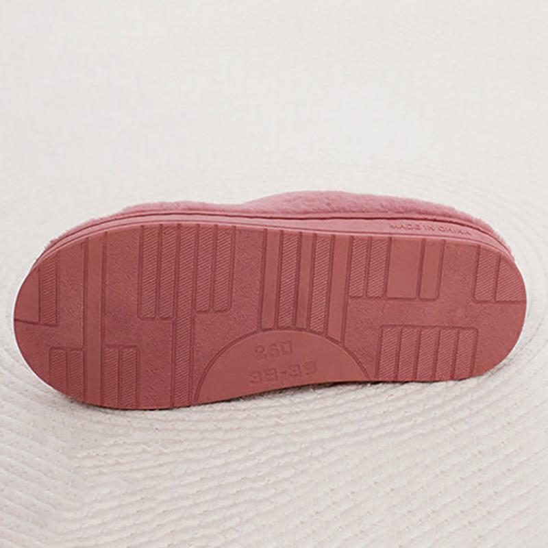 Winter Warm Cotton Slippers Women Men Home Shoes Simple Non-slip Indoor Slides Corduroy Couple Slipper Female Shoes
