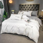 Fashion Luxury Four-piece Set Simple Bed Sheet Quilt Cover Pillowcase Bedding Embroidery Washed Cotton Sheets