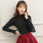Plus Velvet Thick Warm Sweater Women Fashion Self-cultivation Half-high Neck Pullover Short Base Sweater Elegant Temperament Female Top