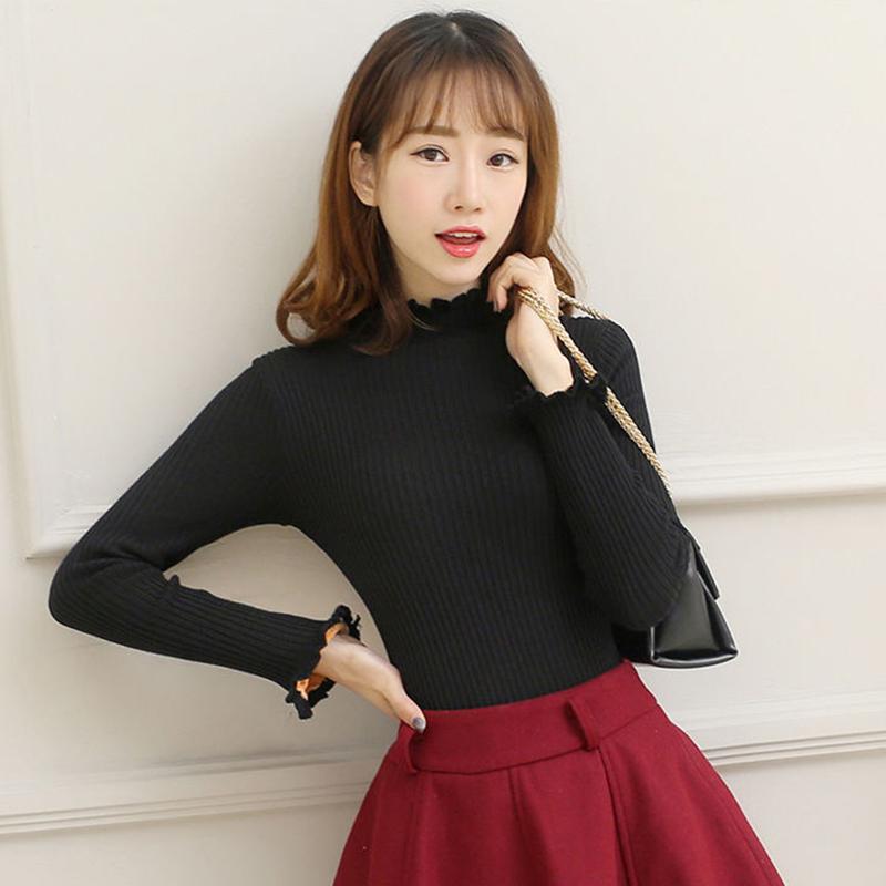 Plus Velvet Thick Warm Sweater Women Fashion Self-cultivation Half-high Neck Pullover Short Base Sweater Elegant Temperament Female Top