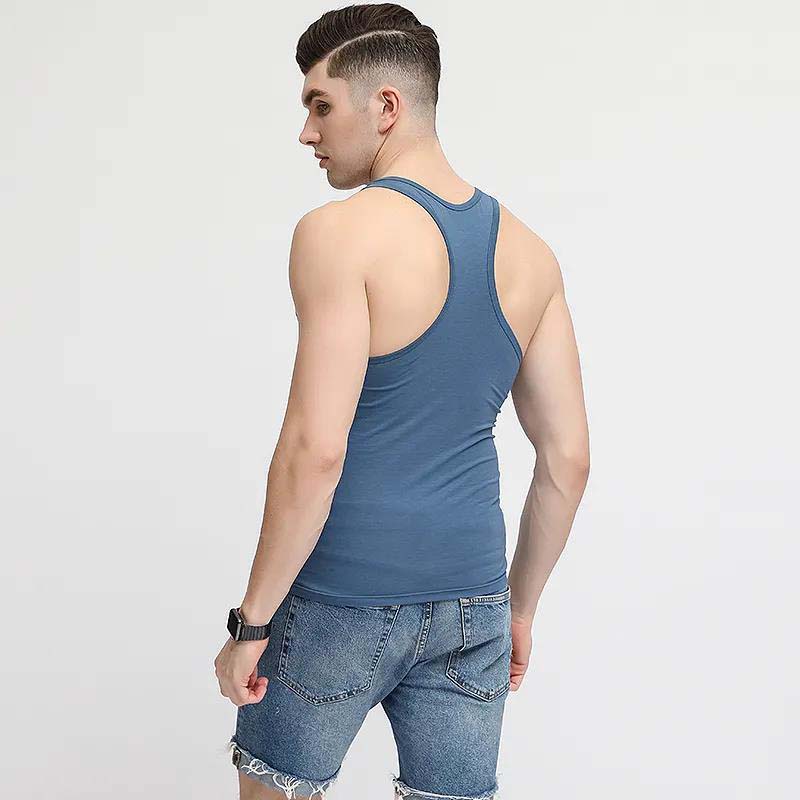 Men's Seamless Sports Bottoming Inner Wear Racer Vest Summer Thin Outer Wear Trend Sleeveless T-shirt