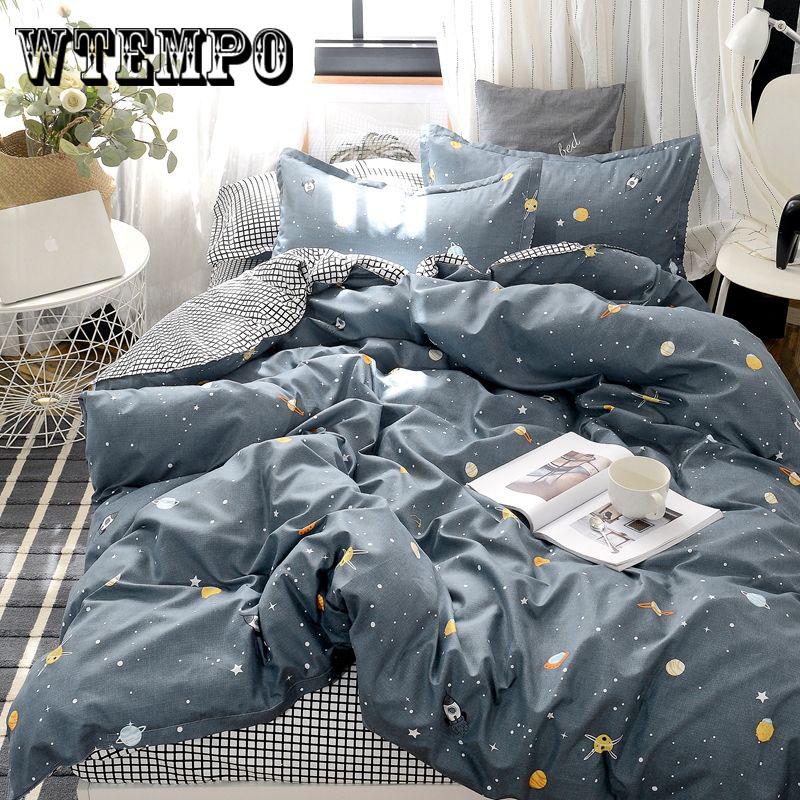 No Ball No Fading Skin-friendly Long-staple Cotton Suit Duvet Cover Bed Sheet Pillowcase Bedding