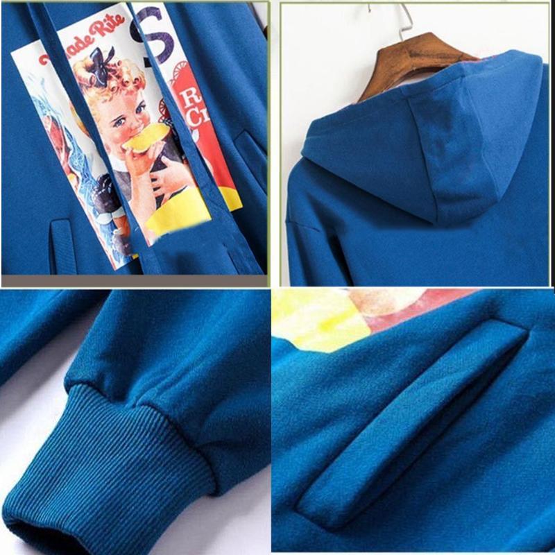 S-XXXL Mid-length Sweater Dress Female Spring and Autumn Leisure Plus Size Hooded Long Sleeve Loose Dress