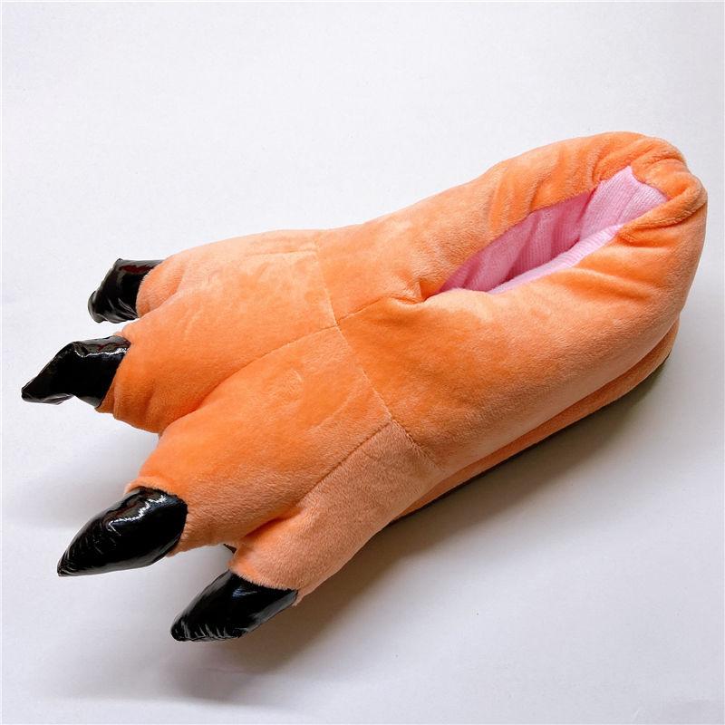 Cartoon Autumn and Winter Dinosaur Paw Cotton Shoes Multi-color Tiger Paw Cotton Slippers Cute Couple Lover's Non-slip Warm Shoes