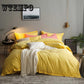 Bedding Set Cotton 4-piece Lotus Leaf Lace Sheets Comfortable Cotton Solid Color
