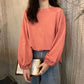 Fall Solid Simple oversized Tee harajuku long T Shirt Women T-shirts White Black long Sleeve Pullover