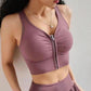 Women's Zipper Bra Sports Underwear Running Shockproof Gym Fitness Bra Anti-sagging Beauty Back Yoga Vest Breast Bra Push Up Bra Top Wearable Vest