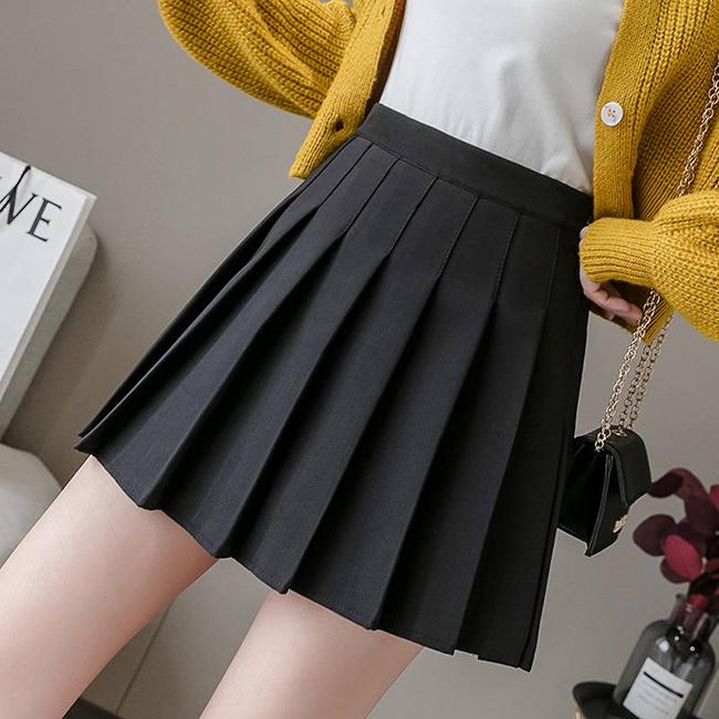XS-2XL Women Pleated Skirt Short Skirt Student Anti-Lightening Thin Skirt Sexy High Waist Mini Skirt