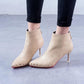 Women Pointed Toe Thin High Heels Ankle Boots Woman Party Shoes Rivets Sexy Booties