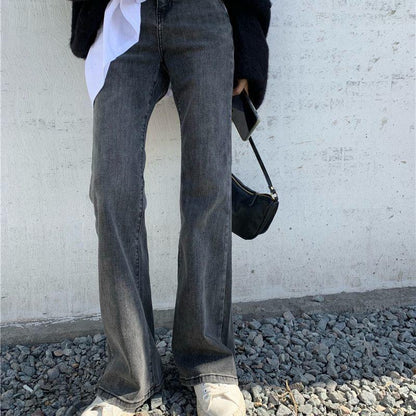 Women's Retro Jeans High Waist Wide Leg Jeans Fashion Skinny Jeans Large Size Stretch Pants