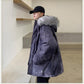 Tie-dyed Cotton Jacket Men's Winter Thick Down Cotton Jacket Korean Style Trend Loose Hooded Big Fur Collar Youth Cotton Jacket