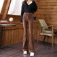 Spring-autumn-winter Corduroy Wide-leg Pants Flared Pants Women's High-waist Slimming Slim Corduroy Trousers