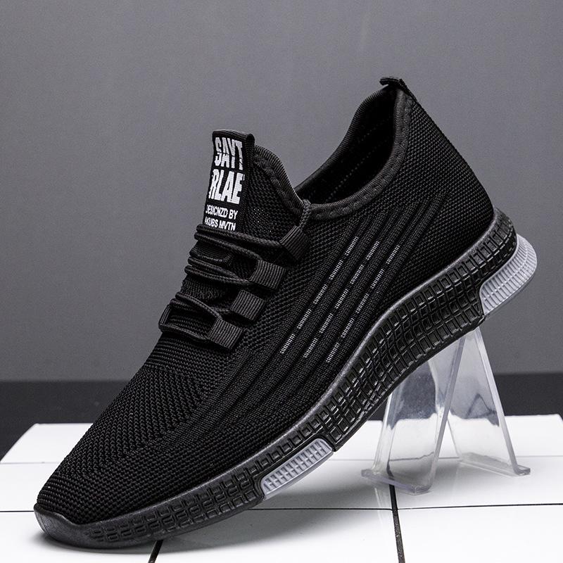 Shoes Men's Four Seasons Flying Woven Sports Shoes Breathable Casual Shoes Non-slip Soft Bottom Running Shoes