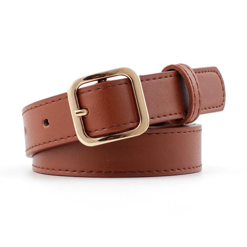 Small Square Buckle Ladies Belt Multicolor Wild Jeans Belt Student Fashion Decorative