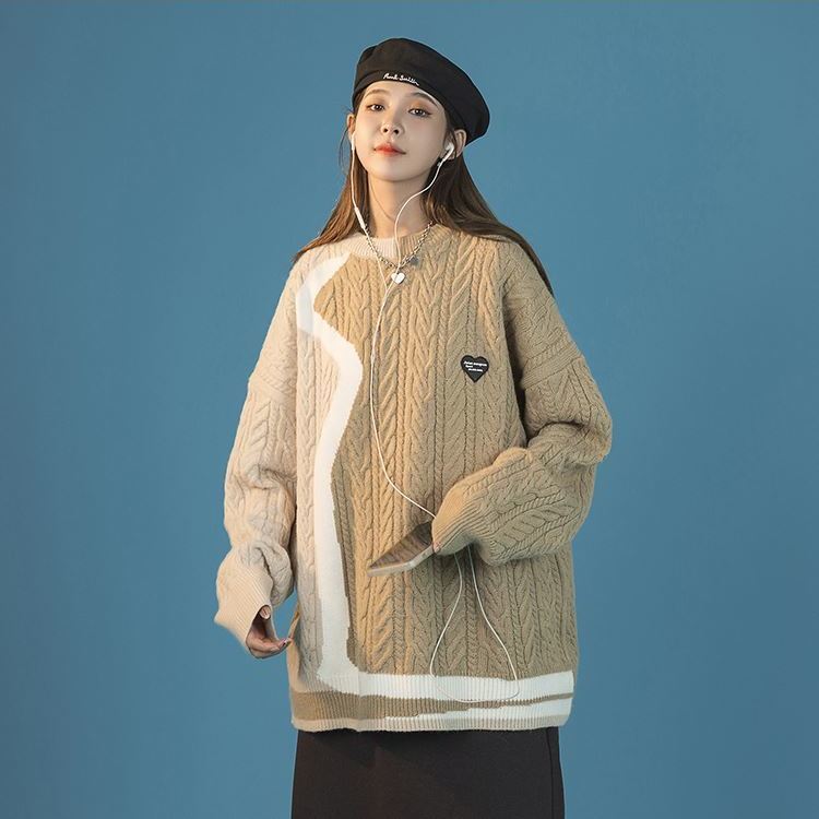 Sweater Women's Design Sense Niche Lazy Style Autumn and Winter Loose Korean Style Knitted Sweater