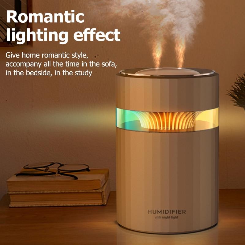 USB Air Humidifier 900ML Water Capacity Cool Mist Maker Fogger with Colorful Nightlight Ultrasonic Humidificador