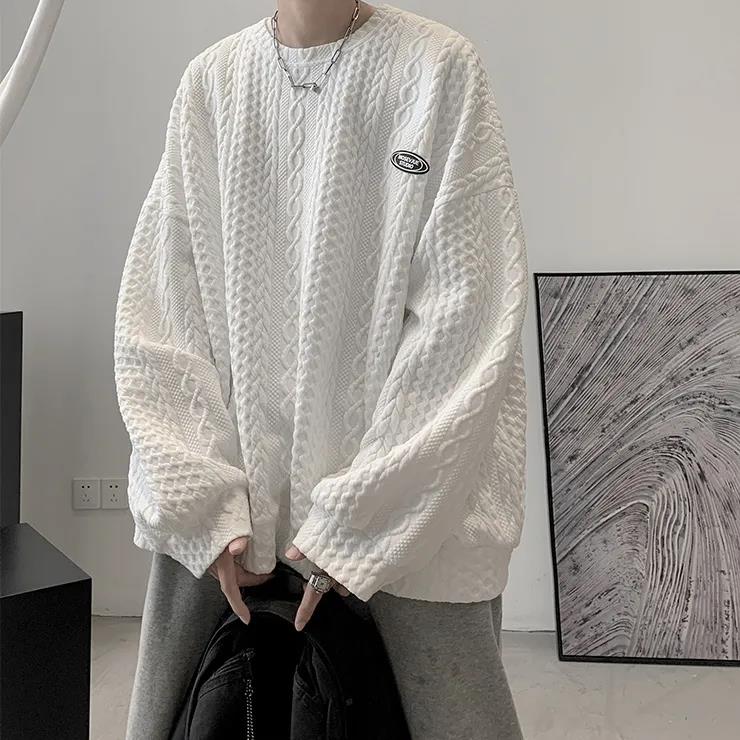 Winter Warm Thick Sweater Men's Loose Round Neck Design Sense of Autumn and Winter Lovers Knitted Top