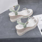 Women's Sandals Super High-heeled Wedge with Open Toe Flower Platform Sandals Waterproof Platform All-match Buckle Women's Shoes