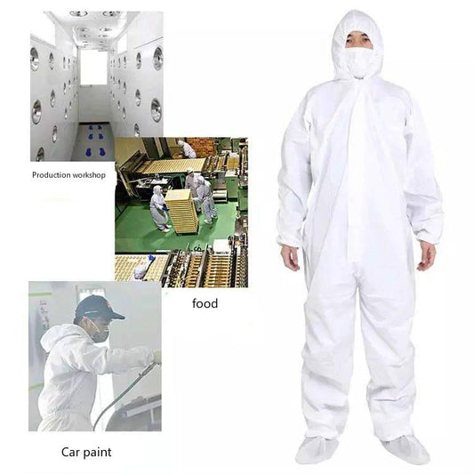 Disposable integrated hooded full body protective clothing Dust and water resistant breathable