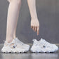 Daddy Shoes Women's Thick Bottom Heightening All-match Breathable White Shoes Summer Thin Casual White Mesh Sneakers