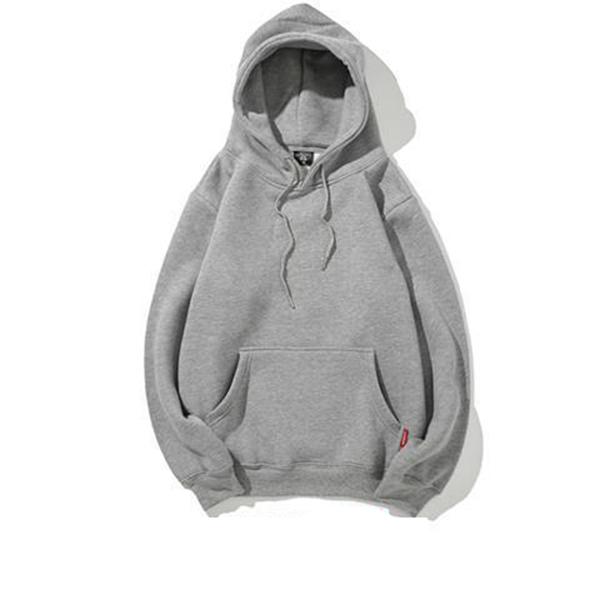 Pure Color Simple Hooded Plus Velvet Sweater Couple Thickened Hoodies Autumn and Winter Student Jacket Tide